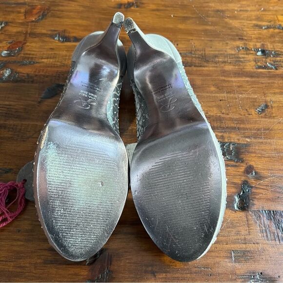 Adrianna Papell Peep Toe Mesh/Rhinestone Heels - Picture 4 of 10